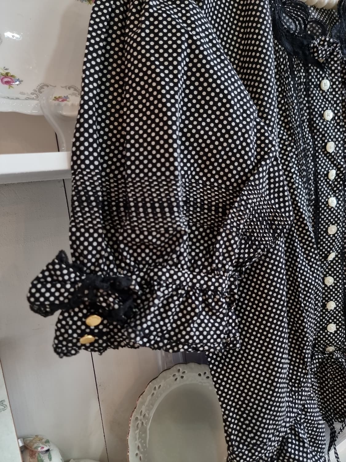 핑크하우스 PINK HOUSE 도트 프릴 블라우스 상품이미지2