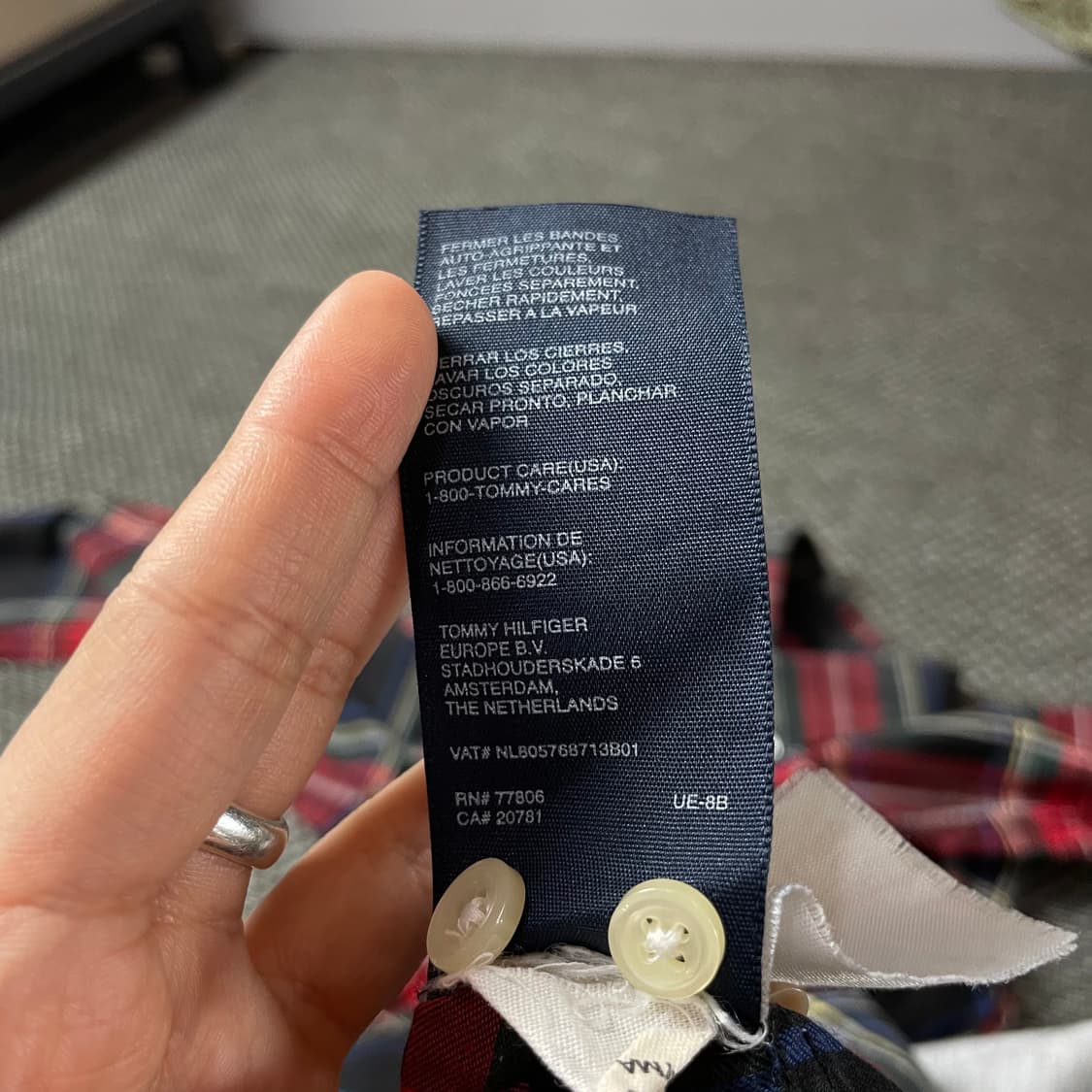 타미힐피거 레드네이비 체크 긴팔 셔츠 빈티지핏 XS 상품이미지6