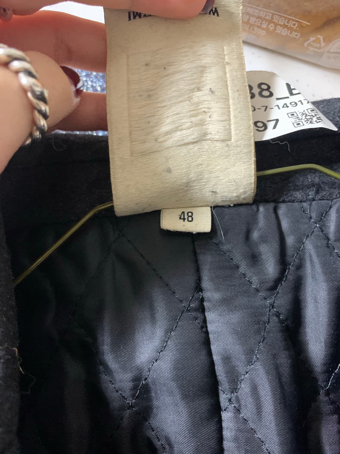 우영미 울 차콜 코트 48사이즈 상품이미지3