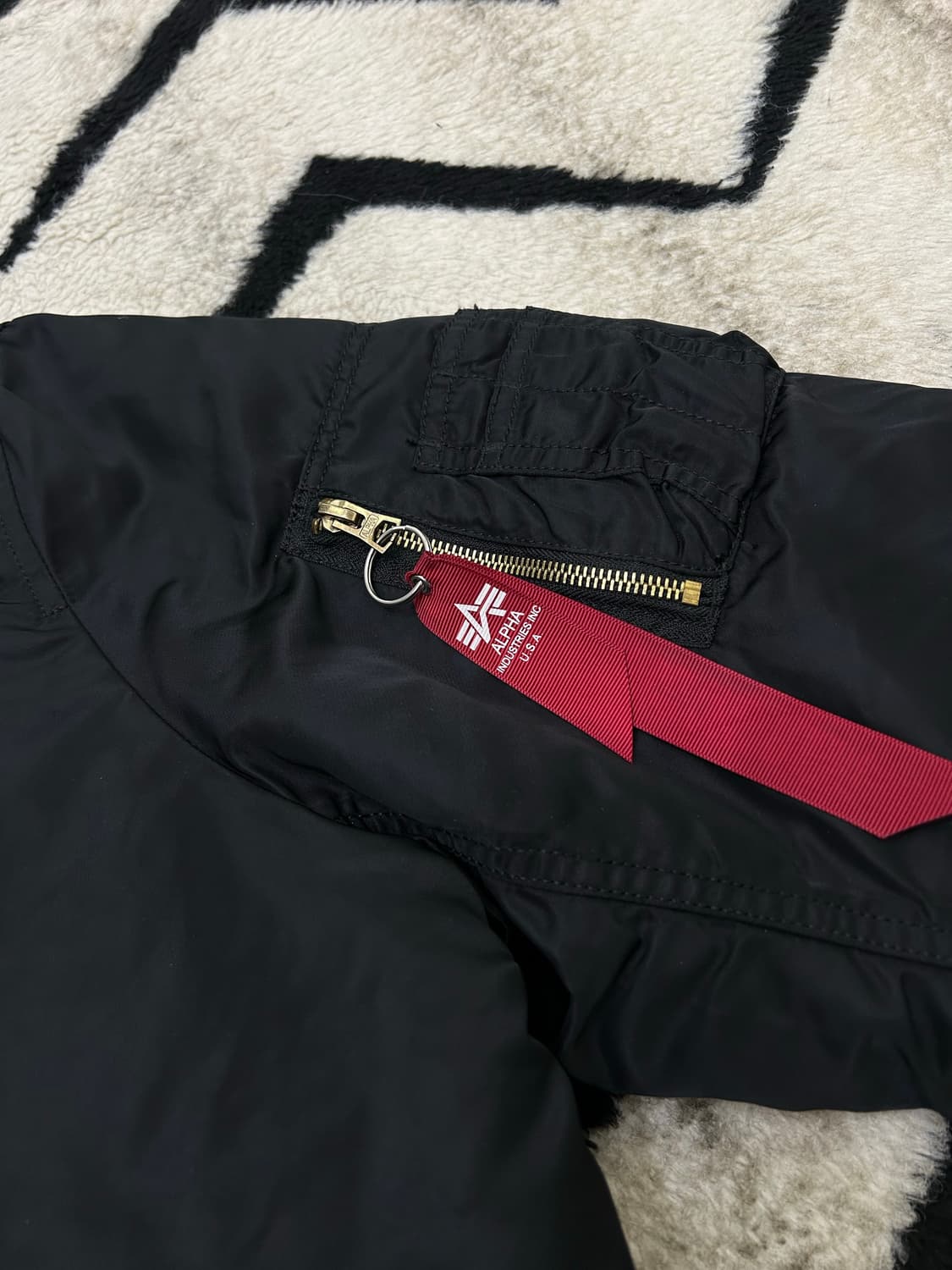 [S]알파인더스트리 Ma-1 양면 항공 점퍼/블랙 오렌지 상품이미지1