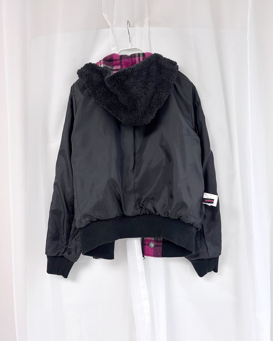 Rose Fan Fan y2k 핑크 타탄 체크 후디 점퍼 상품이미지6