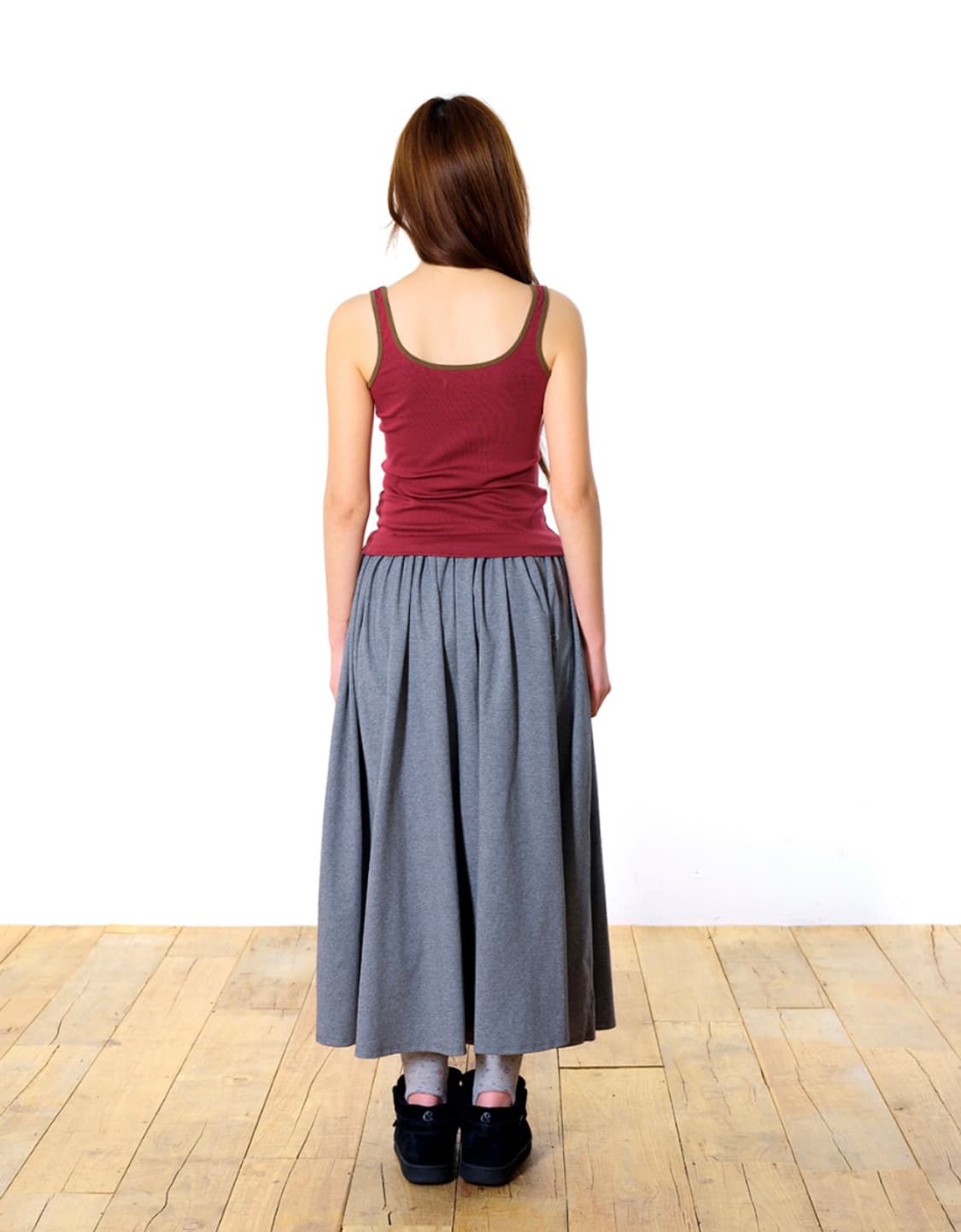 코이세이오 038 밴딩 롱스커트 차콜 상품이미지6