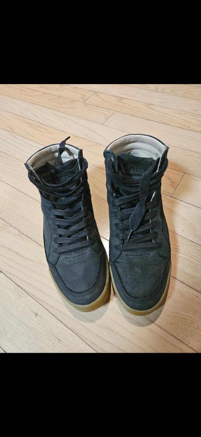 디젤 하이탑 소가죽 스웨이드 스니커즈 255 상품이미지1