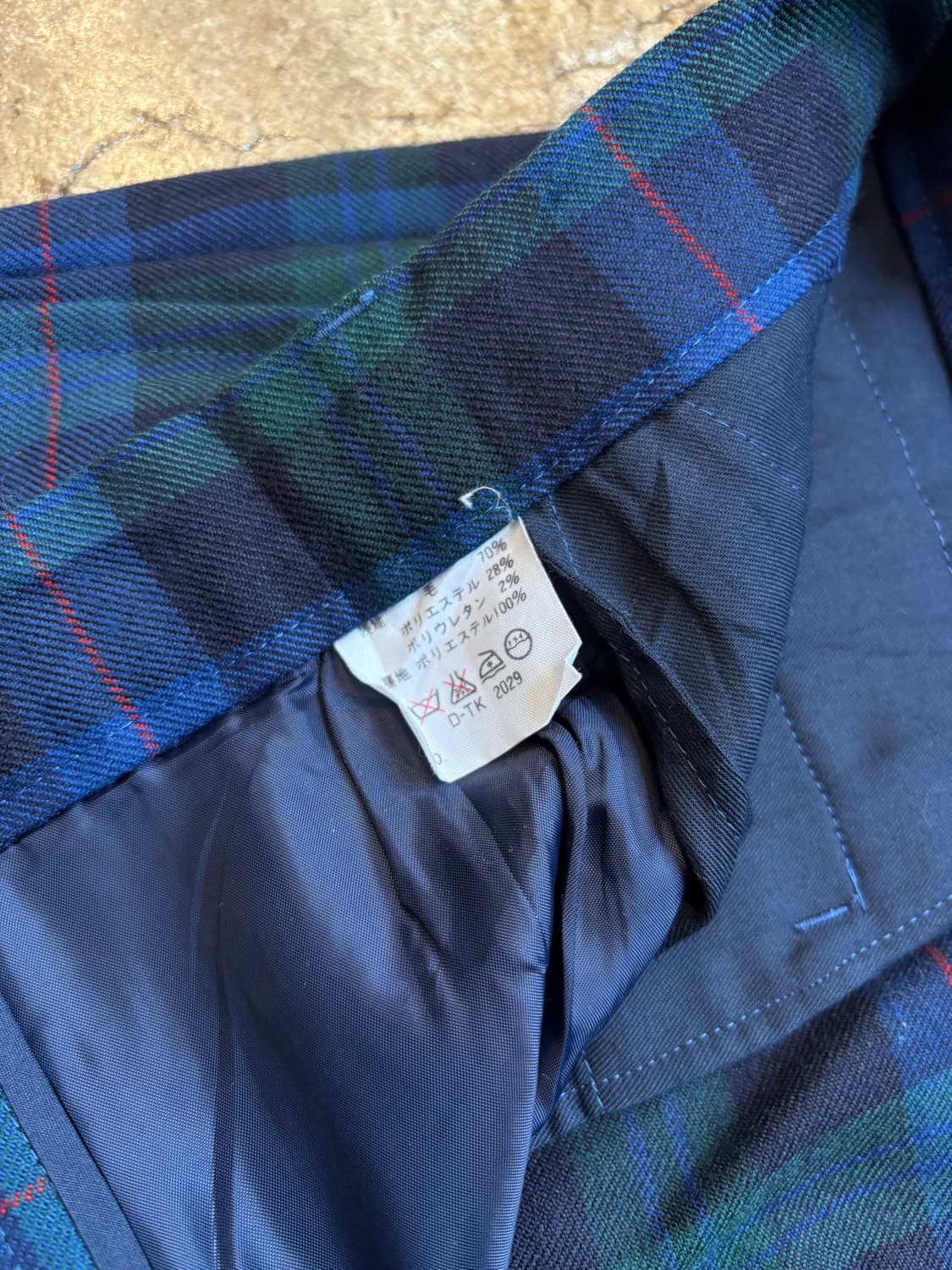 80s 슈미즈 라코스테 투턱 울 체크 슬랙스 상품이미지6