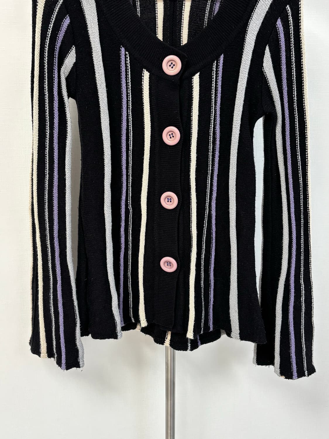  멀티 믹스 빅 버튼 빈티지 가디건 상품이미지6