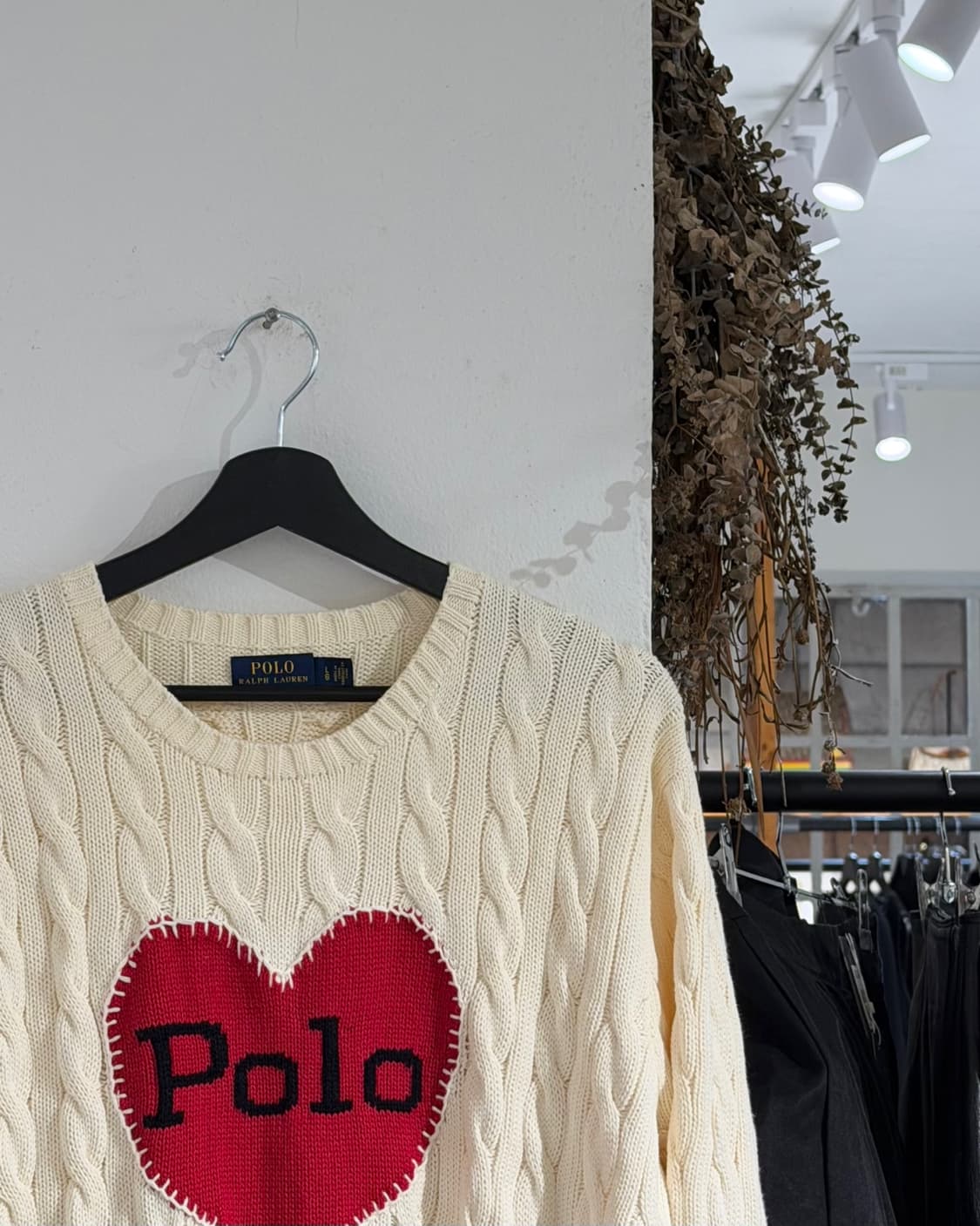 폴로 랄프로렌 아이보리 하트 케이블 니트 스웨터 상품이미지5
