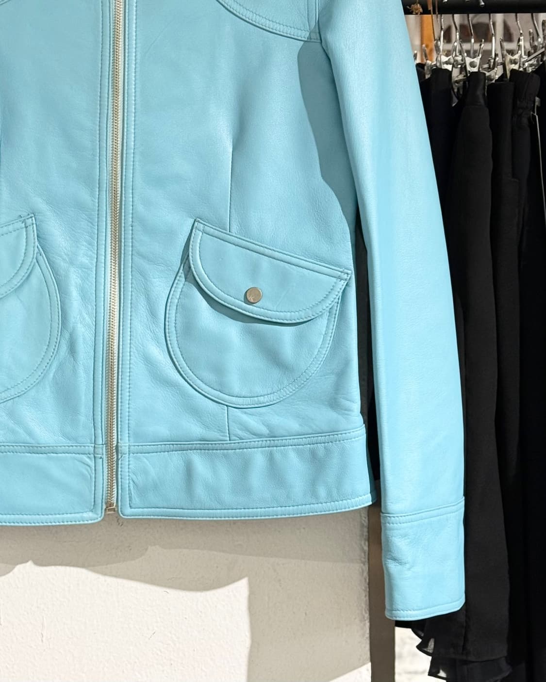크리지아 우오모 스카이블루 램스킨 레더 자켓 상품이미지5