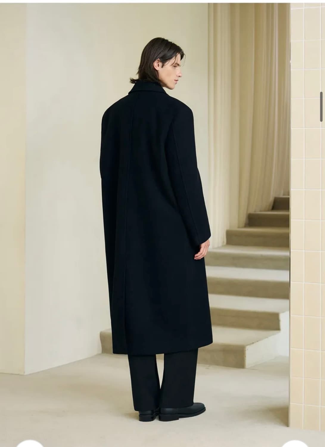 (L) 드로우핏 프리미어 울 더블 체스터 코트 [BLACK] 판매 상품이미지7