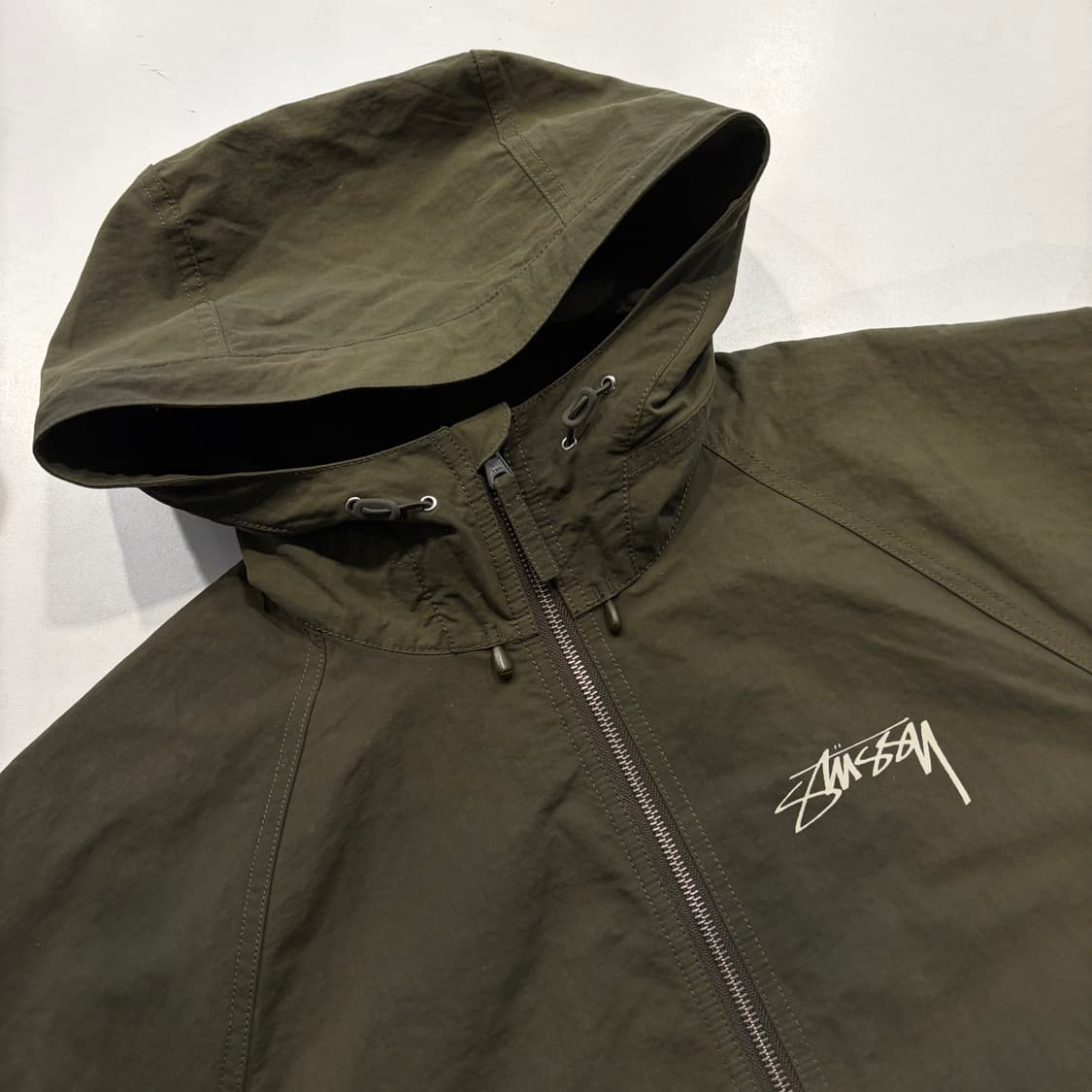 [S] 스투시 비치쉘 올리브 그린 후드 바람막이 자켓 D506 상품이미지3
