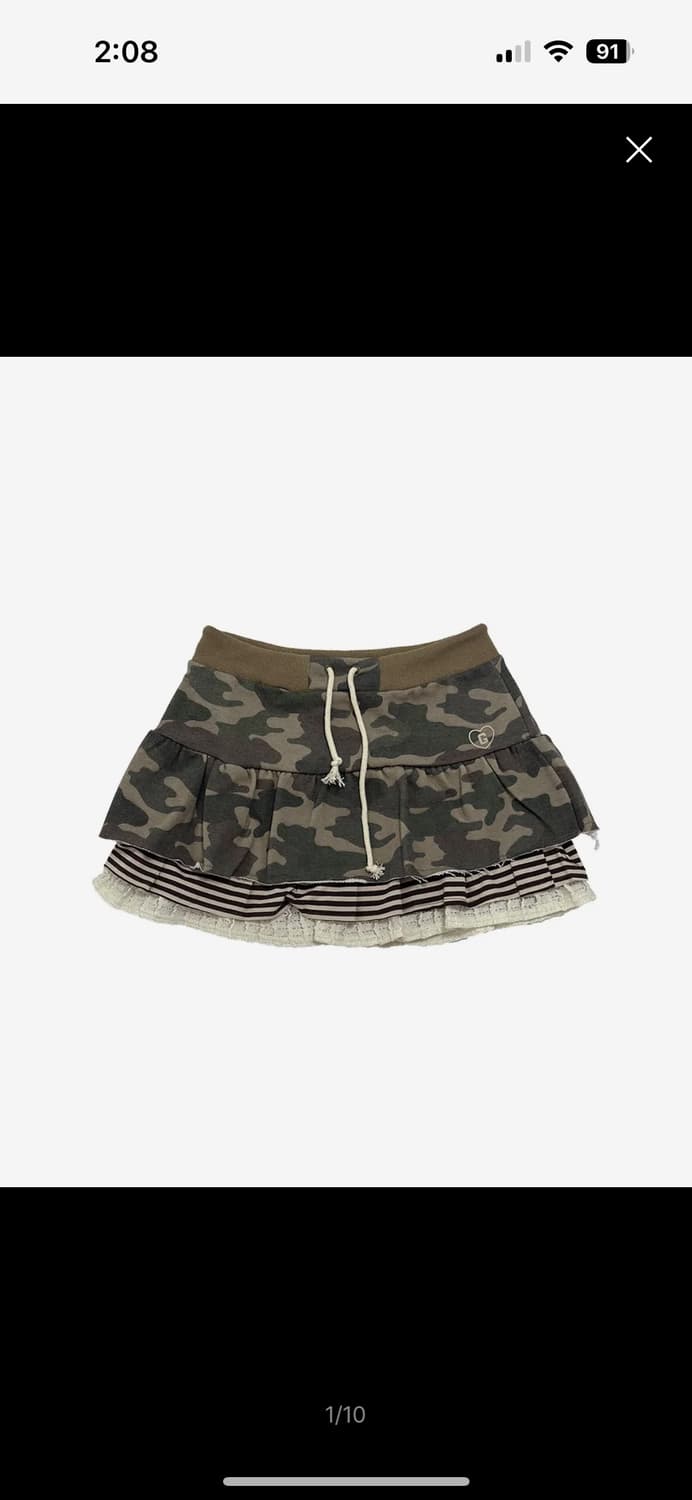 그레일즈 카모 레이어드 스커트 상품이미지1