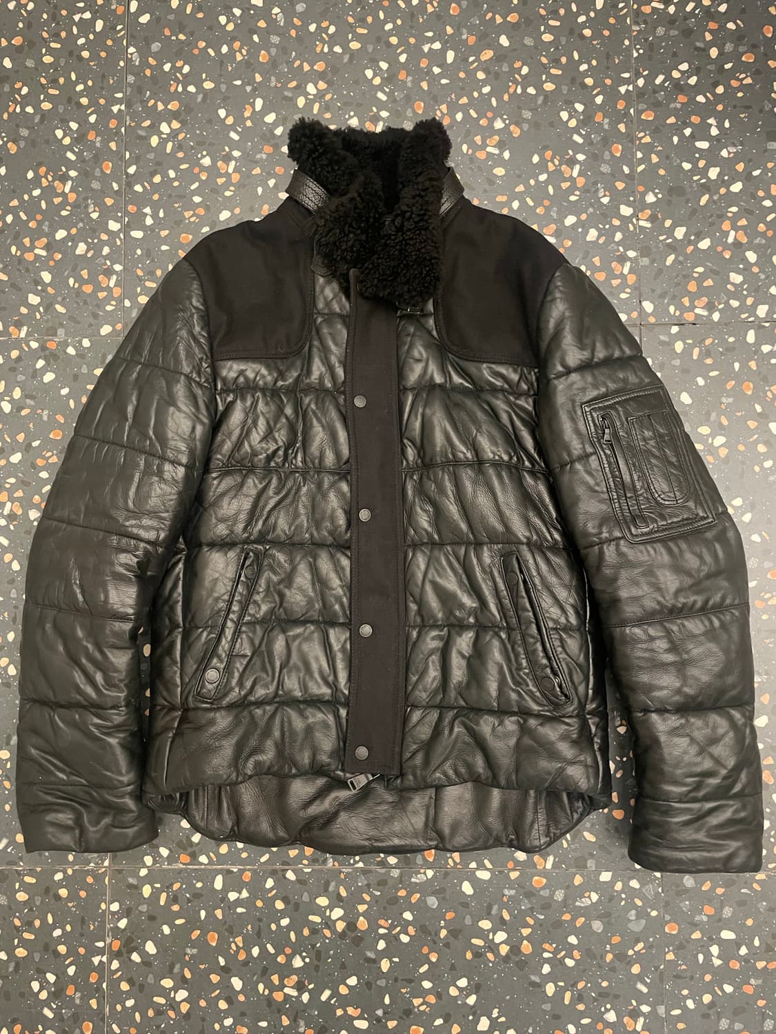 닐바렛 램스킨 레더 패딩 자켓 상품이미지1
