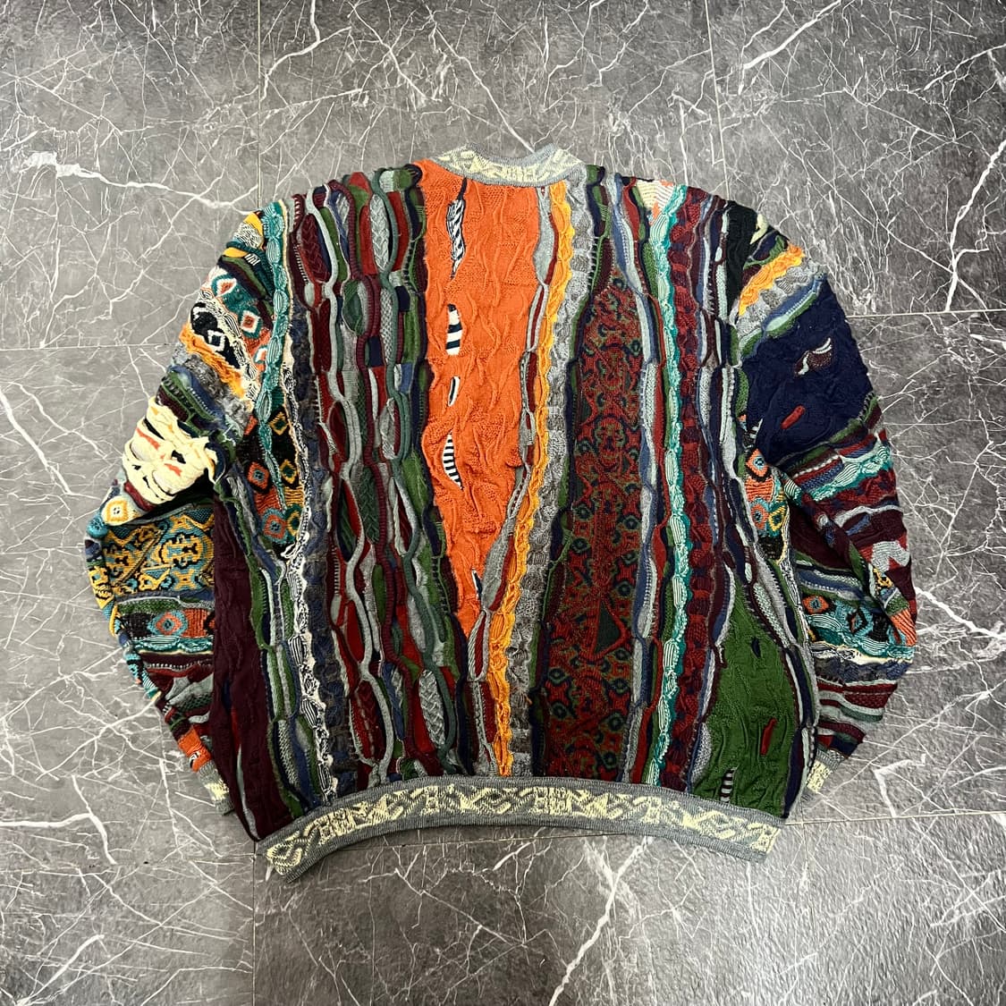 COOGI 쿠지 멀티컬러 케이블 니트 집업 자켓 상품이미지3