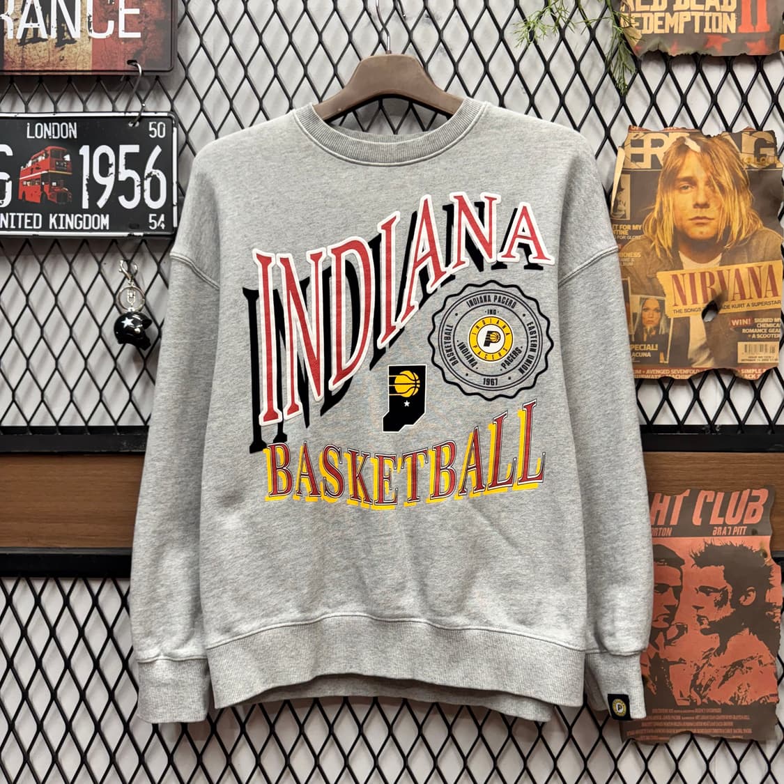 NBA 인디애나 페이어스 맨투맨 전면 빅로고 포인트 그레이 상품이미지1