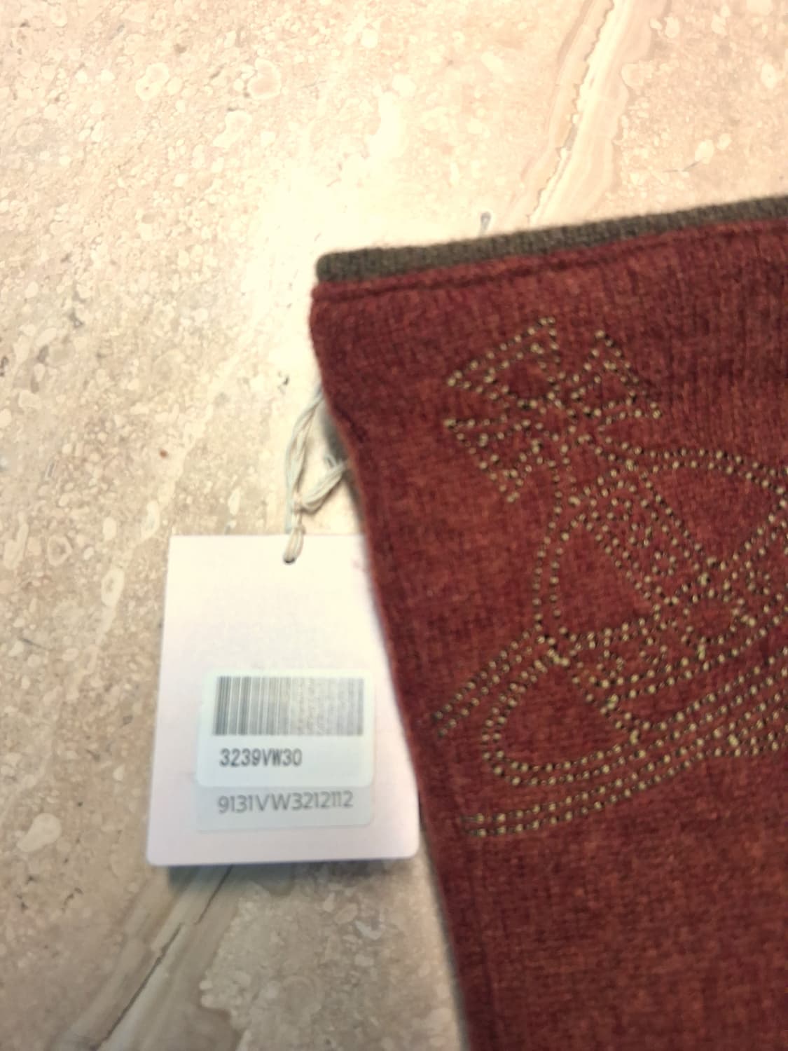 비비안 웨스트우드 빅 orb 자수 울장갑 / 와인 (새상품) 상품이미지10