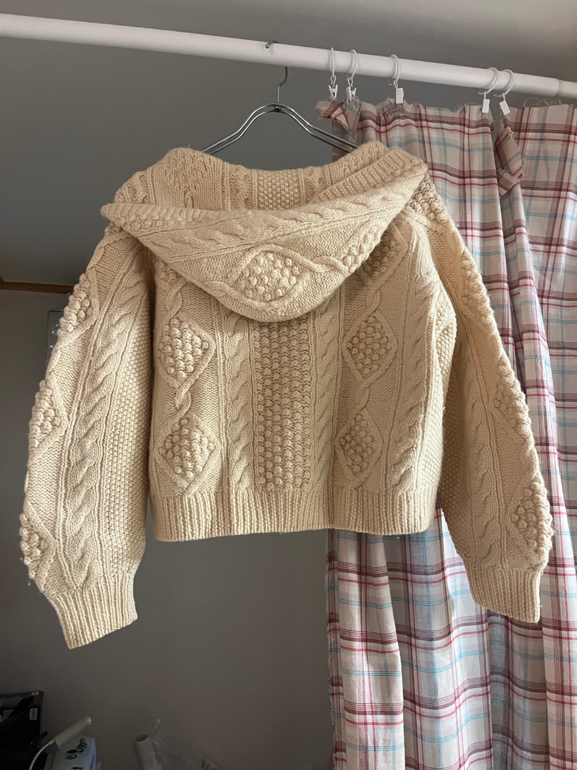 JPN 울 후드 떡볶이 단추 가디건 상품이미지2