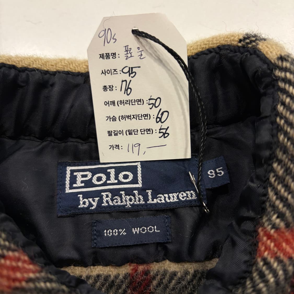 [95] 90s 폴로 랄프로렌 빈티지 울 체크 셔츠 자켓 D903 상품이미지4