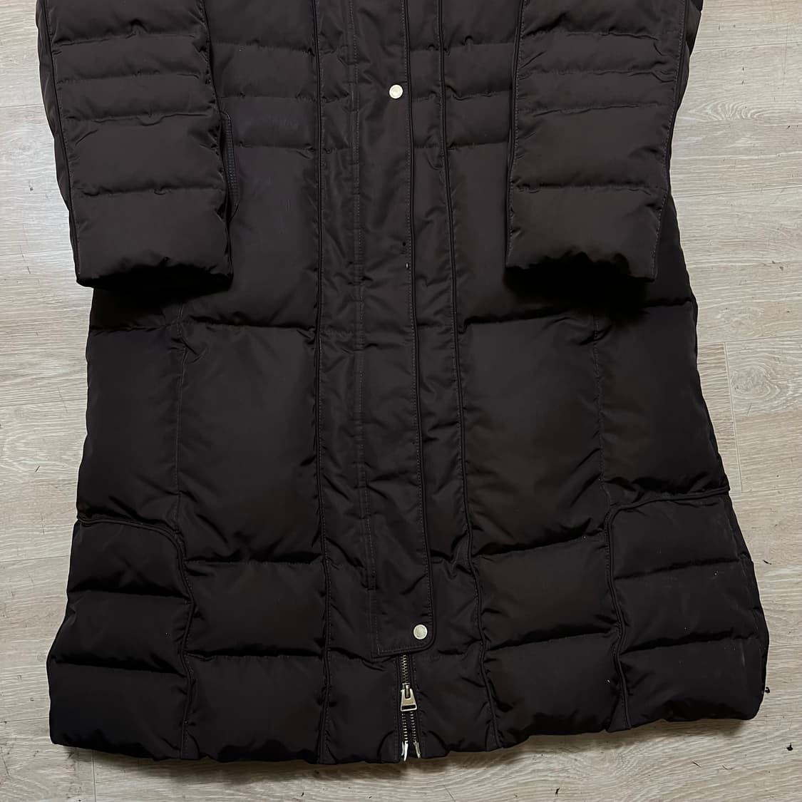 크로커다일 레이디 여성 덕다운 후드 롱패딩 점퍼 [브라운] XL/105 상품이미지3