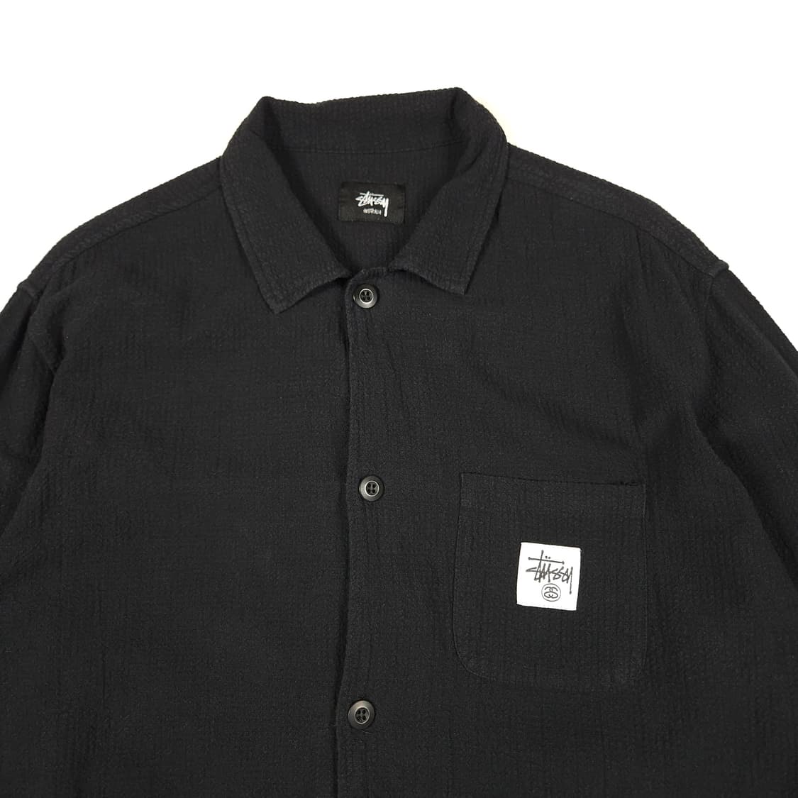 스투시 시어서커 셔츠 블랙 상품이미지2