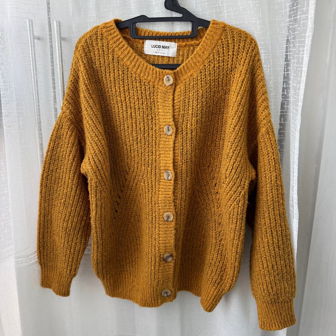 멜란지 머스타드 낙낙핏 니트가디건 상품이미지7