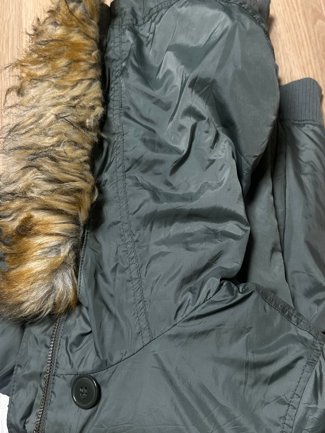 일본 빈티지 숏 카키 야상 퍼 상품이미지3