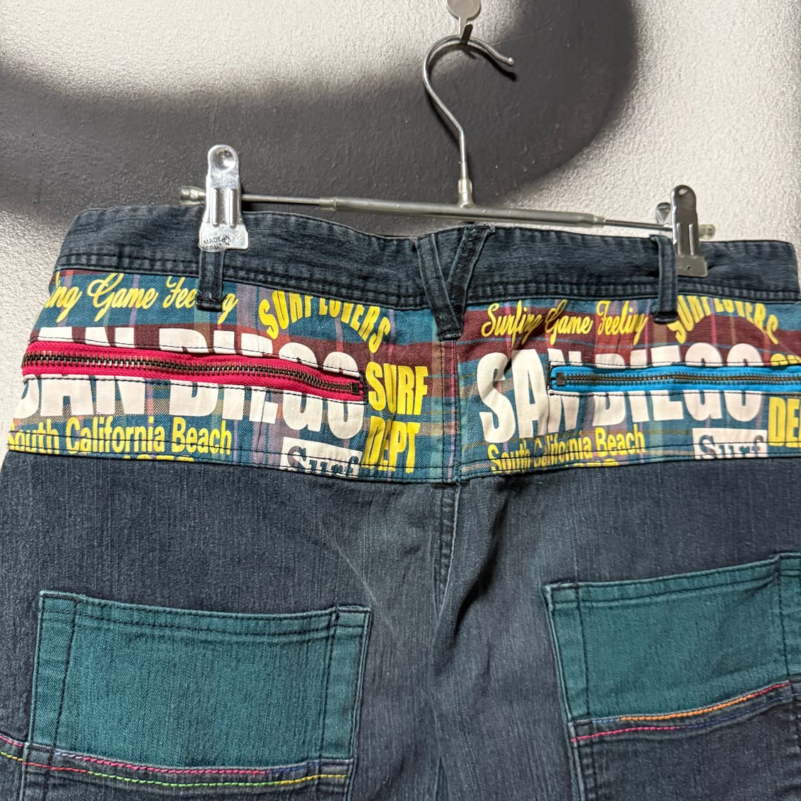 VTG 빈티지 Y2K 올드스쿨 패치워크 데님 쇼츠 팬츠 상품이미지5