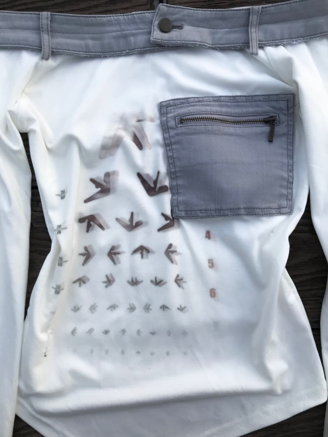 Denim Waistband Off Shoulder Top 상품이미지3