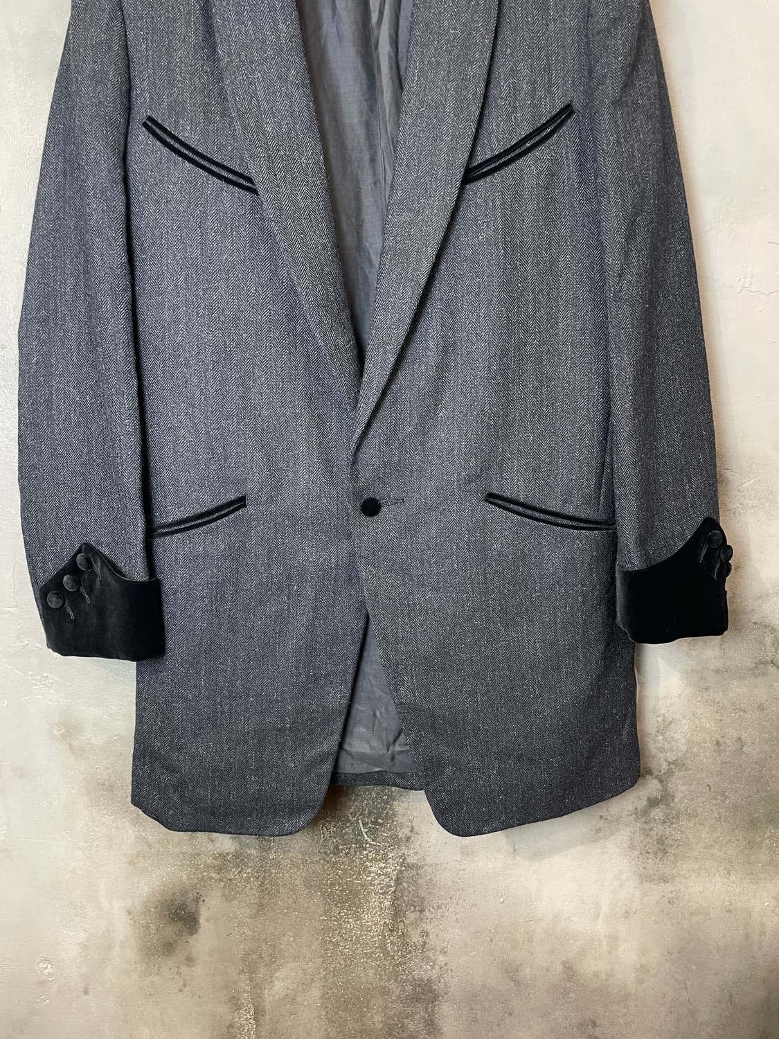 언유즈드 벨벳 트림 체스터 롱 자켓 상품이미지4