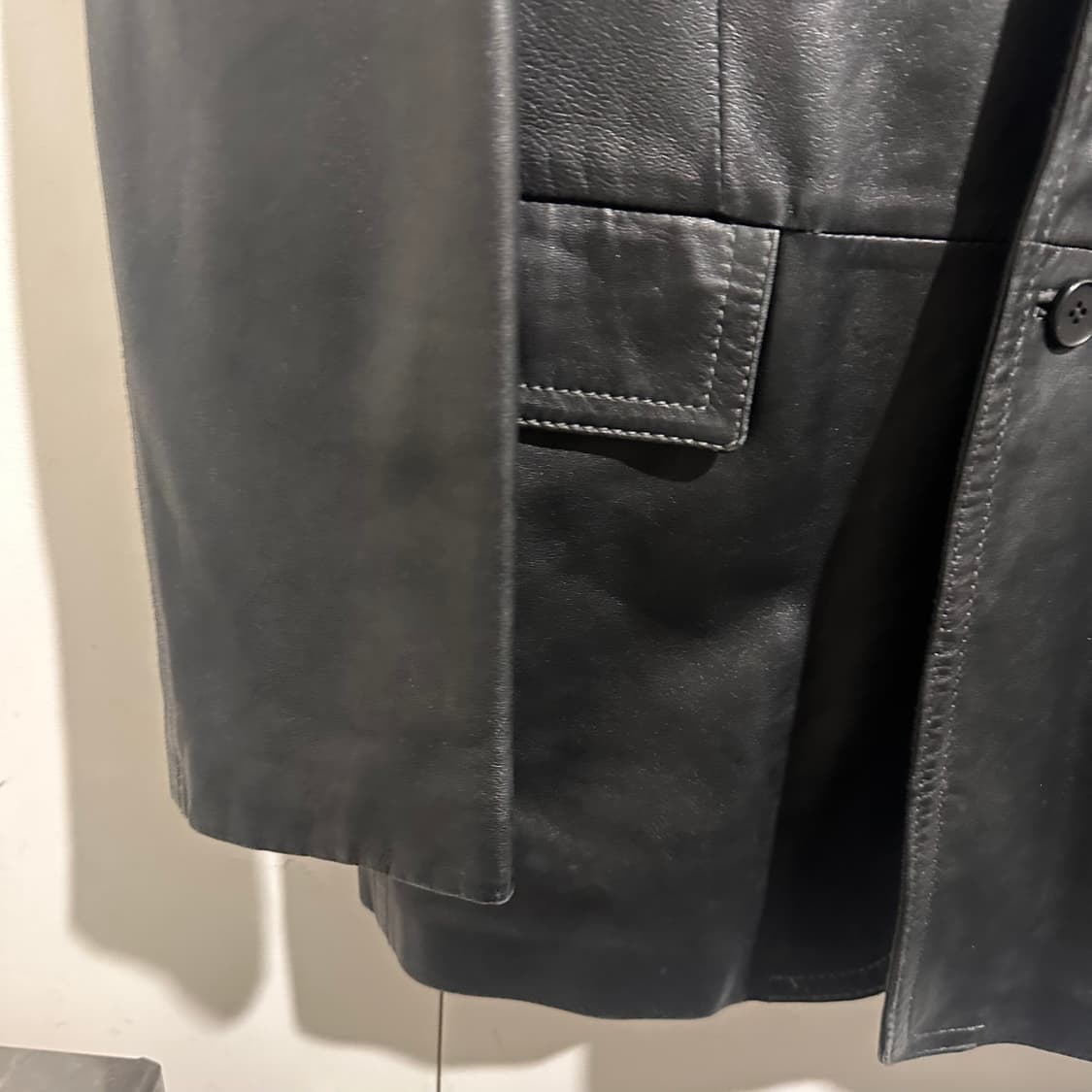 LONE 블랙 레더 자켓 상품이미지3