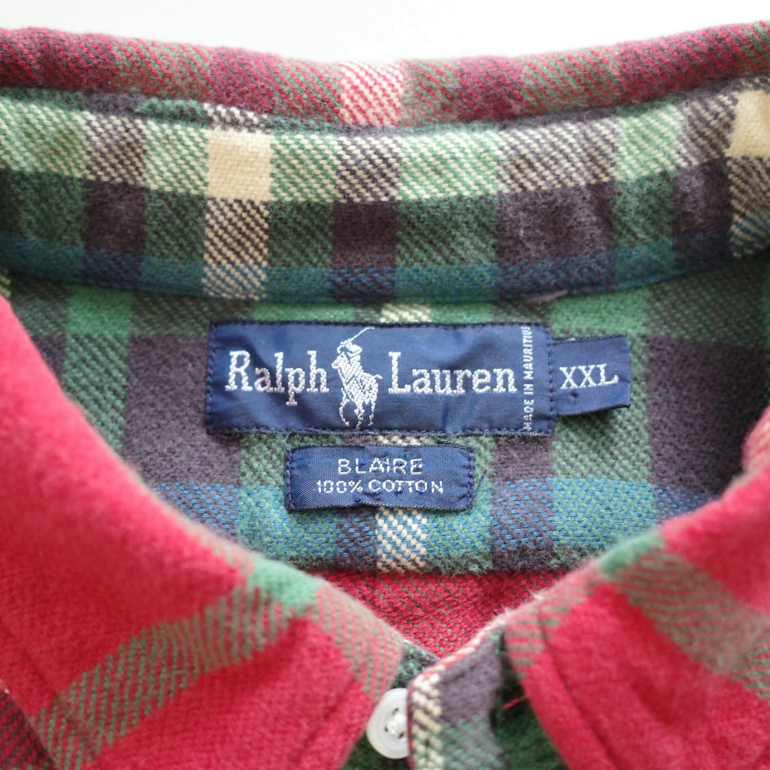 90s 폴로 랄프로렌 블레어 체크 해비 코튼 플라넬 XXL 상품이미지5