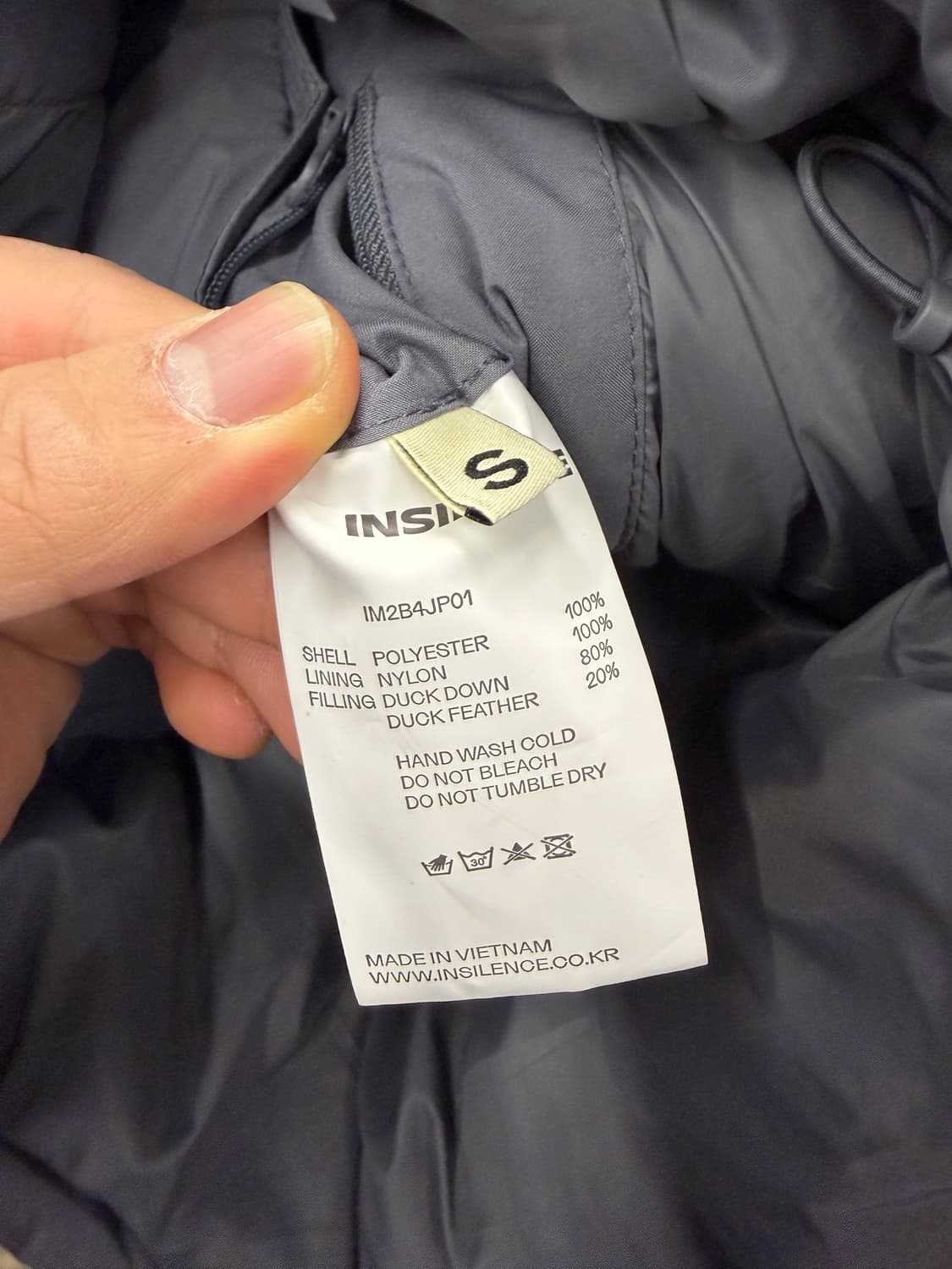 Insilence 그레이 숏 패딩 점퍼 S 상품이미지5