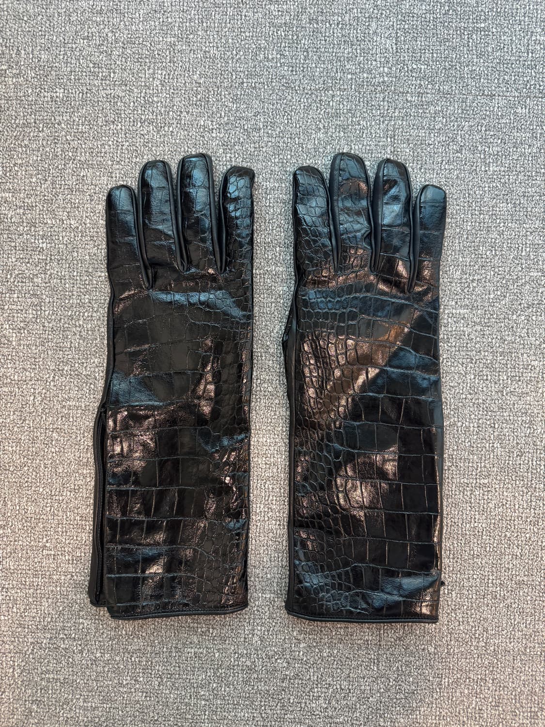 베르사체 크로커다일 롱 레더 글러브 OS 상품이미지1