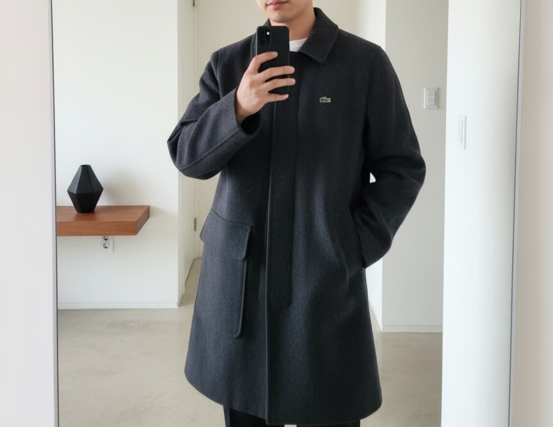 [M]<라코스테 라이브>다크그레이 코트 상품이미지1