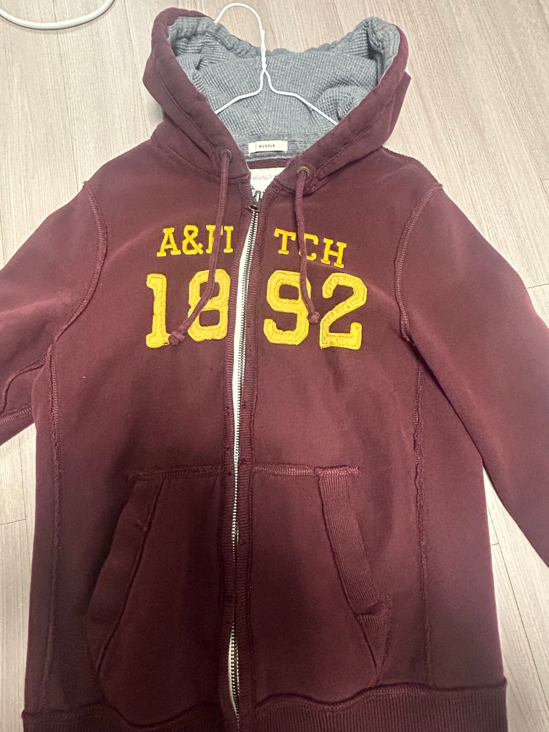 아베크롬비 버건디 후드집업 상품이미지1