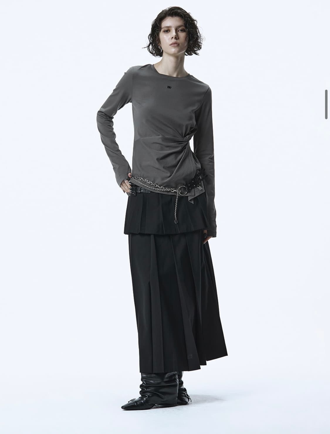 Twist Detail Long Sleeve [ Charcoal ] 상품이미지3