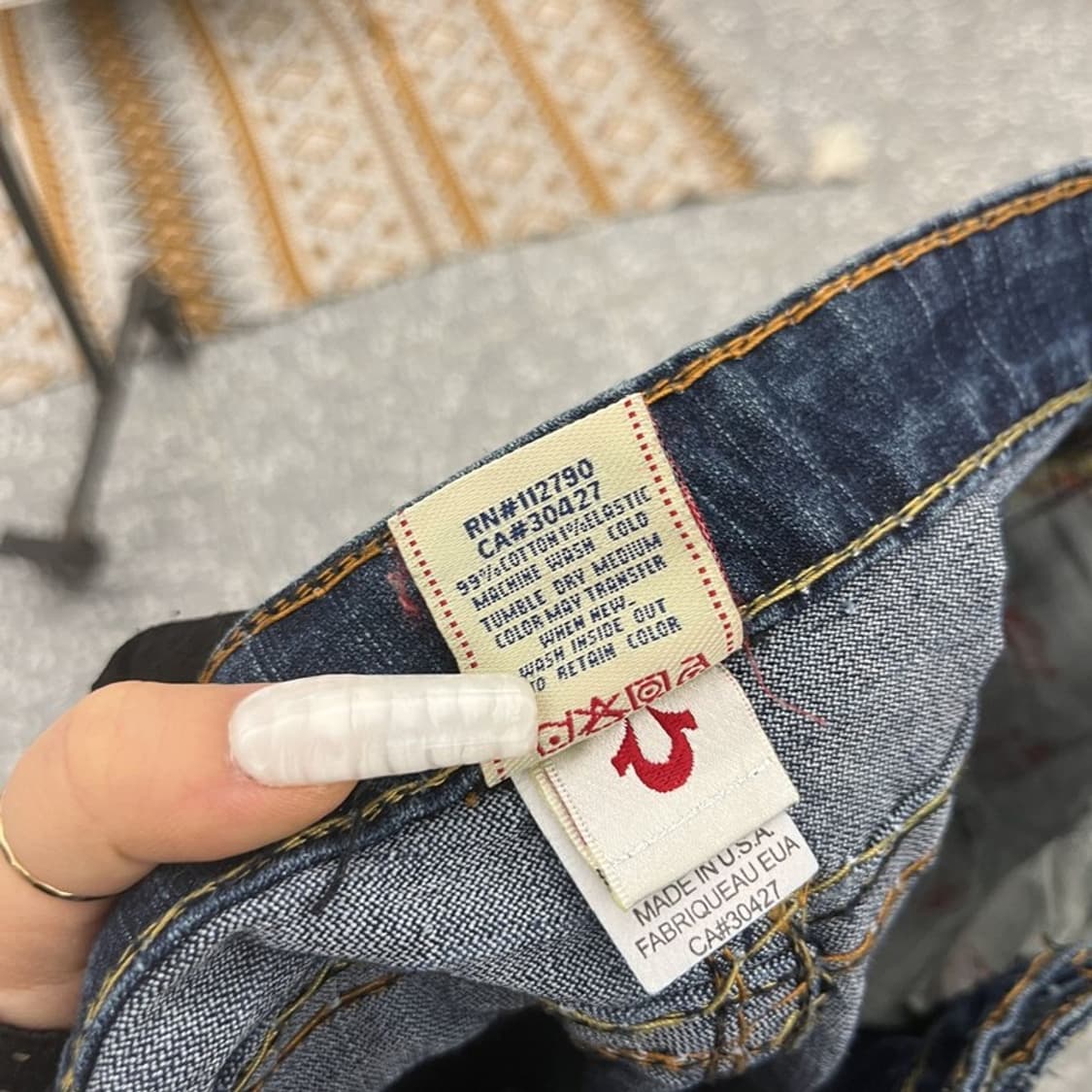 트루릴리전 조이빅티 희귀 Y2K 레트로 데님팬츠 28인치 C11009 상품이미지7