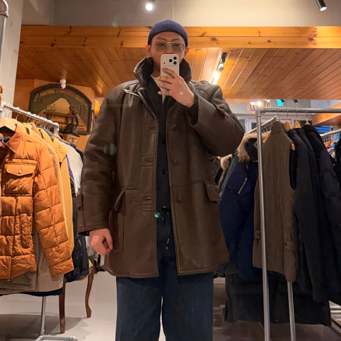 오리지널 양가죽 양털 헤비 무스탕 코트 XL 상품이미지1