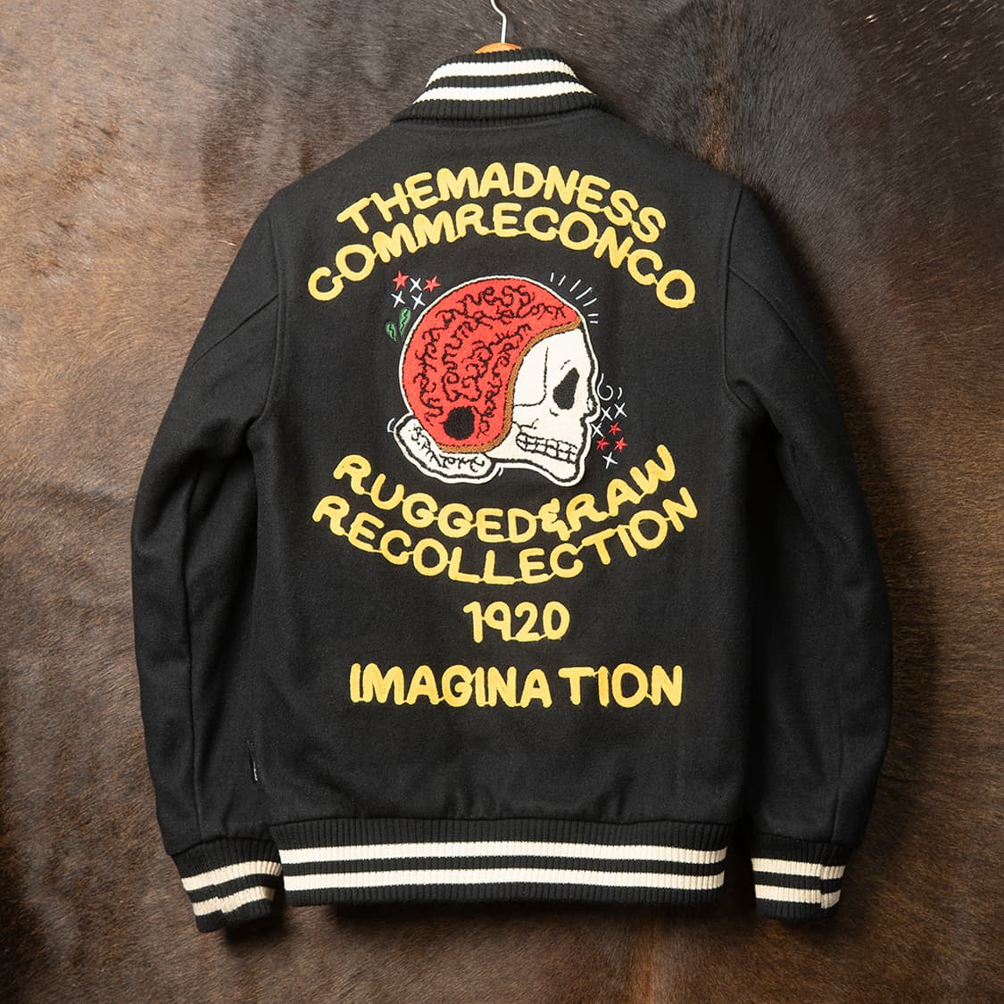 [M] 더 매드니스 KOSTRA 체인스티치 스타디움 자켓 블랙  상품이미지3