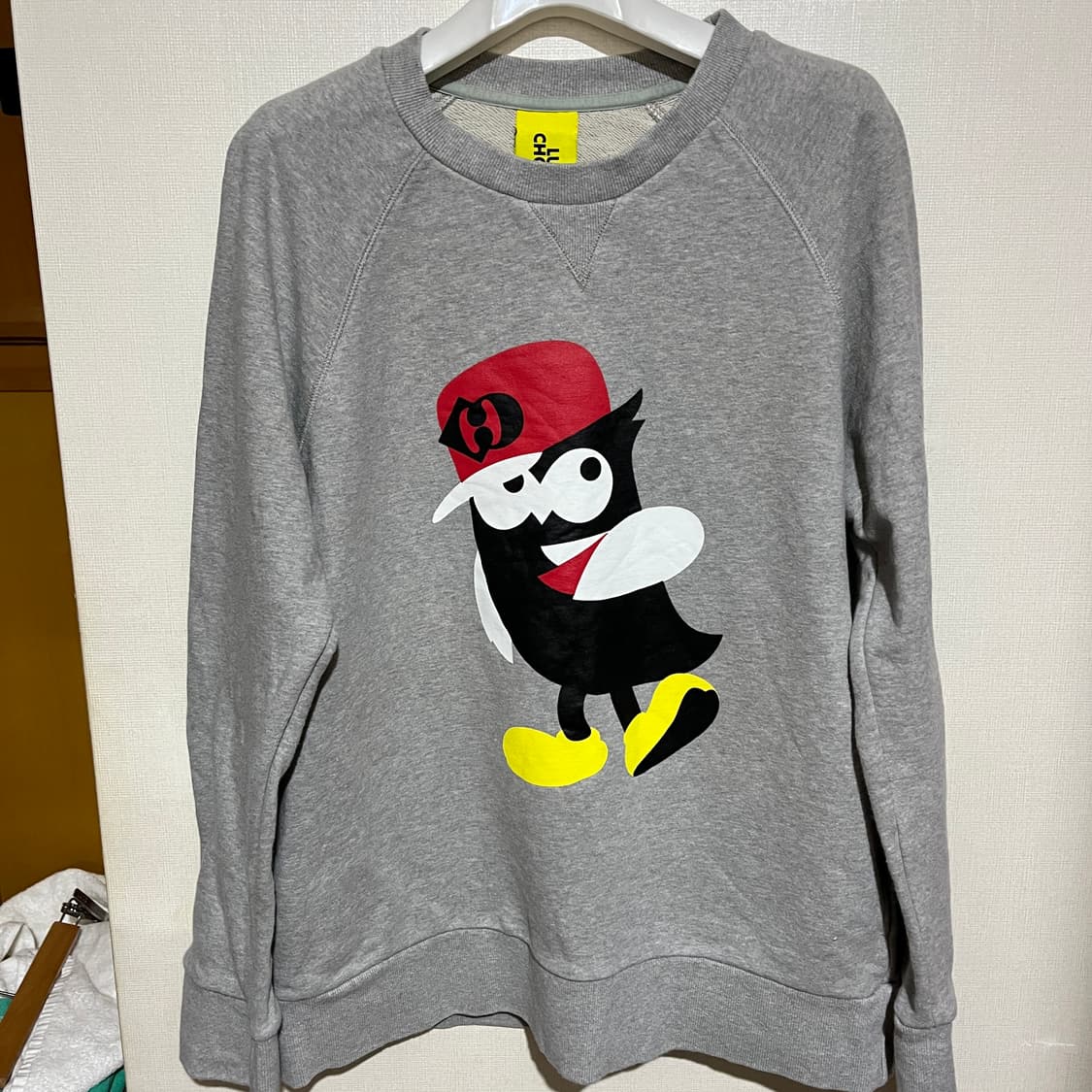 (오버핏 Free) 럭키슈에뜨 부엉이 프린팅 맨투맨 그레이 상품이미지1