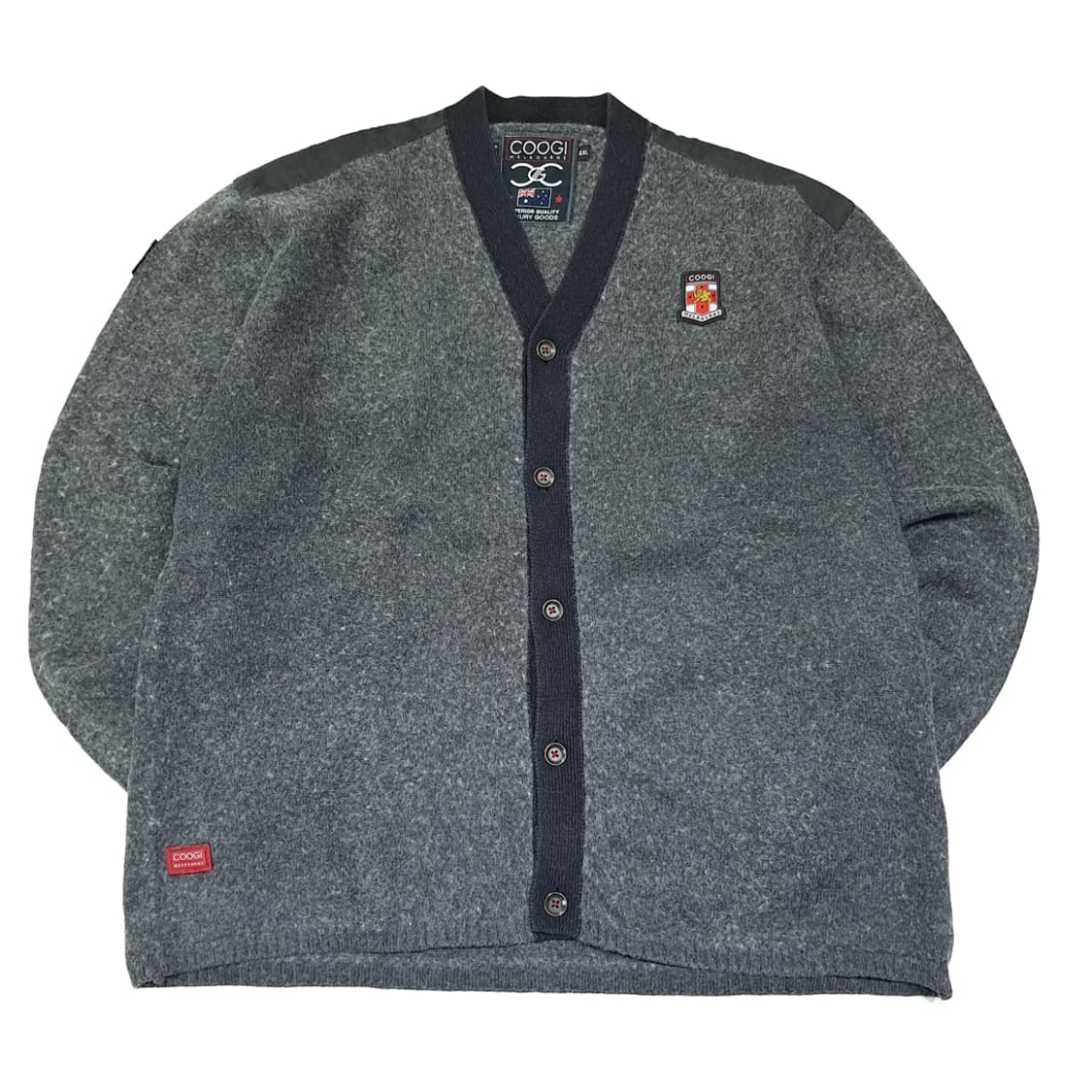 CL142 쿠지 울혼방 멜버른 차콜 니트 가디건 상품이미지1