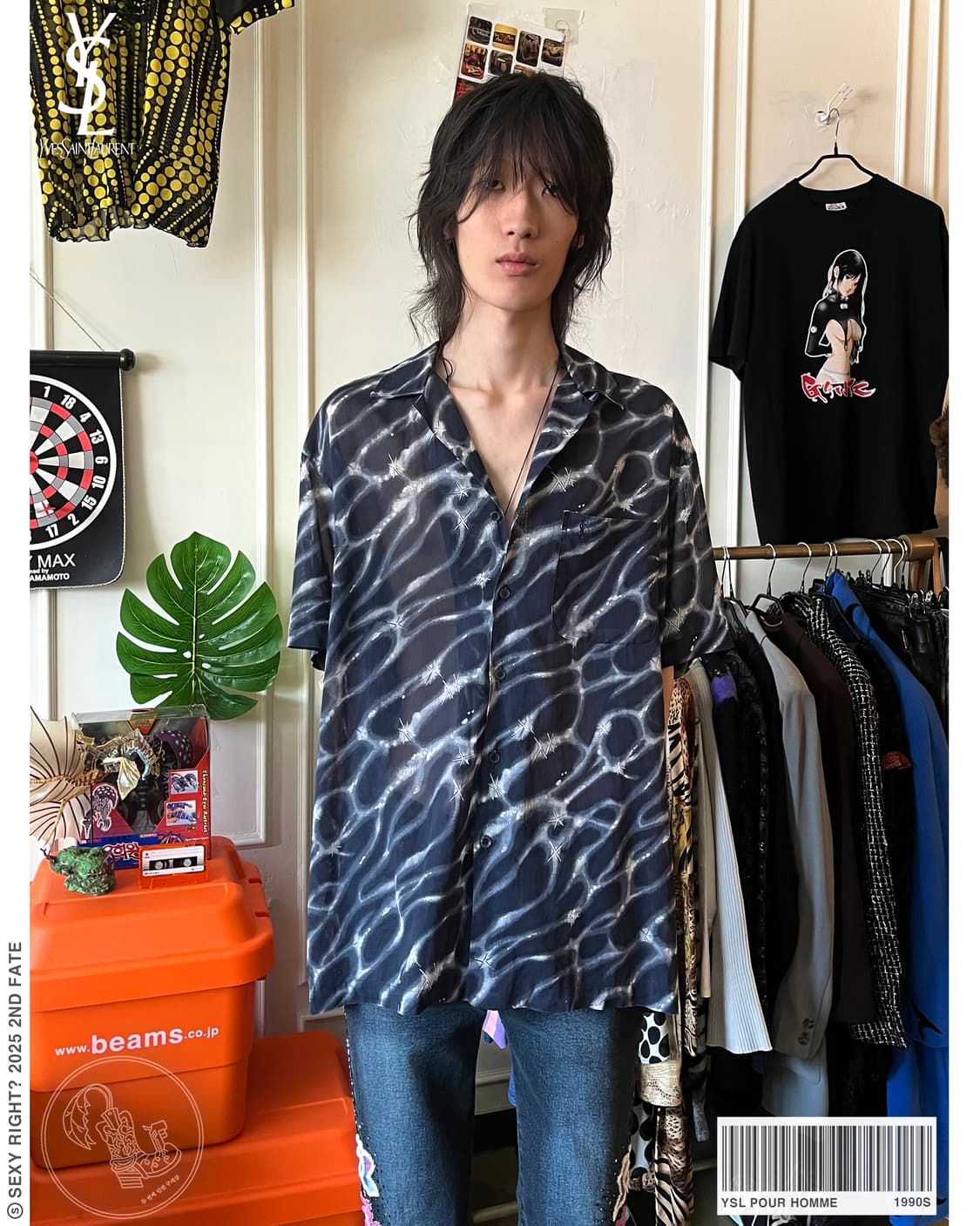 1990s YSL pour homme Lightning 1/2 Shirt 상품이미지1