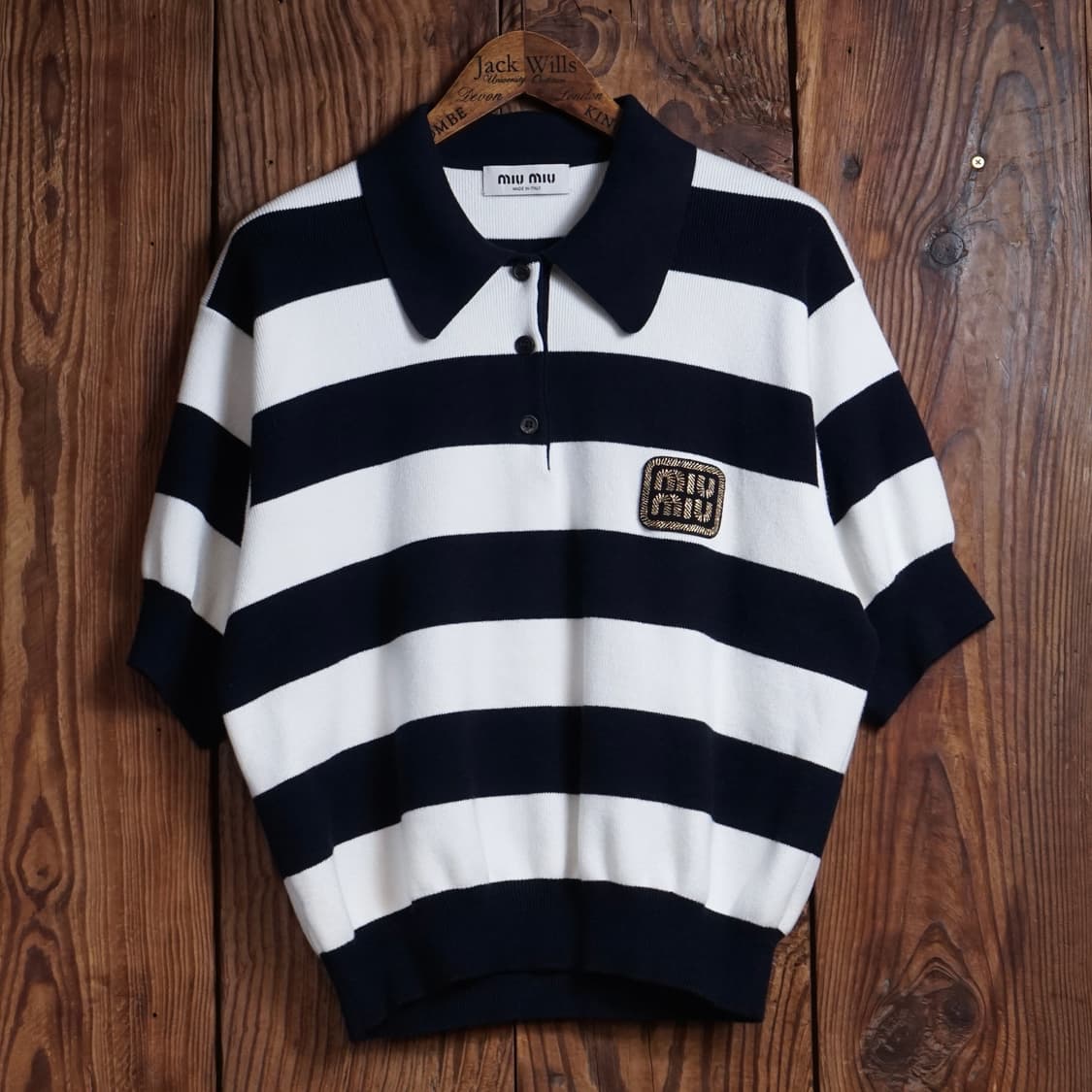 미우미우 코튼 저지 폴로 셔츠 상품이미지3