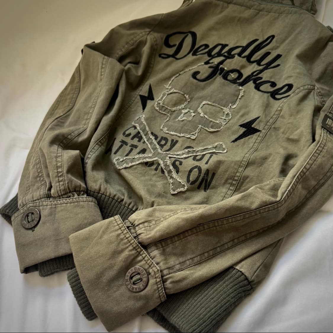 고스트오브할렘 아카이브 하이넥 투웨이 패치 집업 자켓 y2k 펑크 갸루 상품이미지2