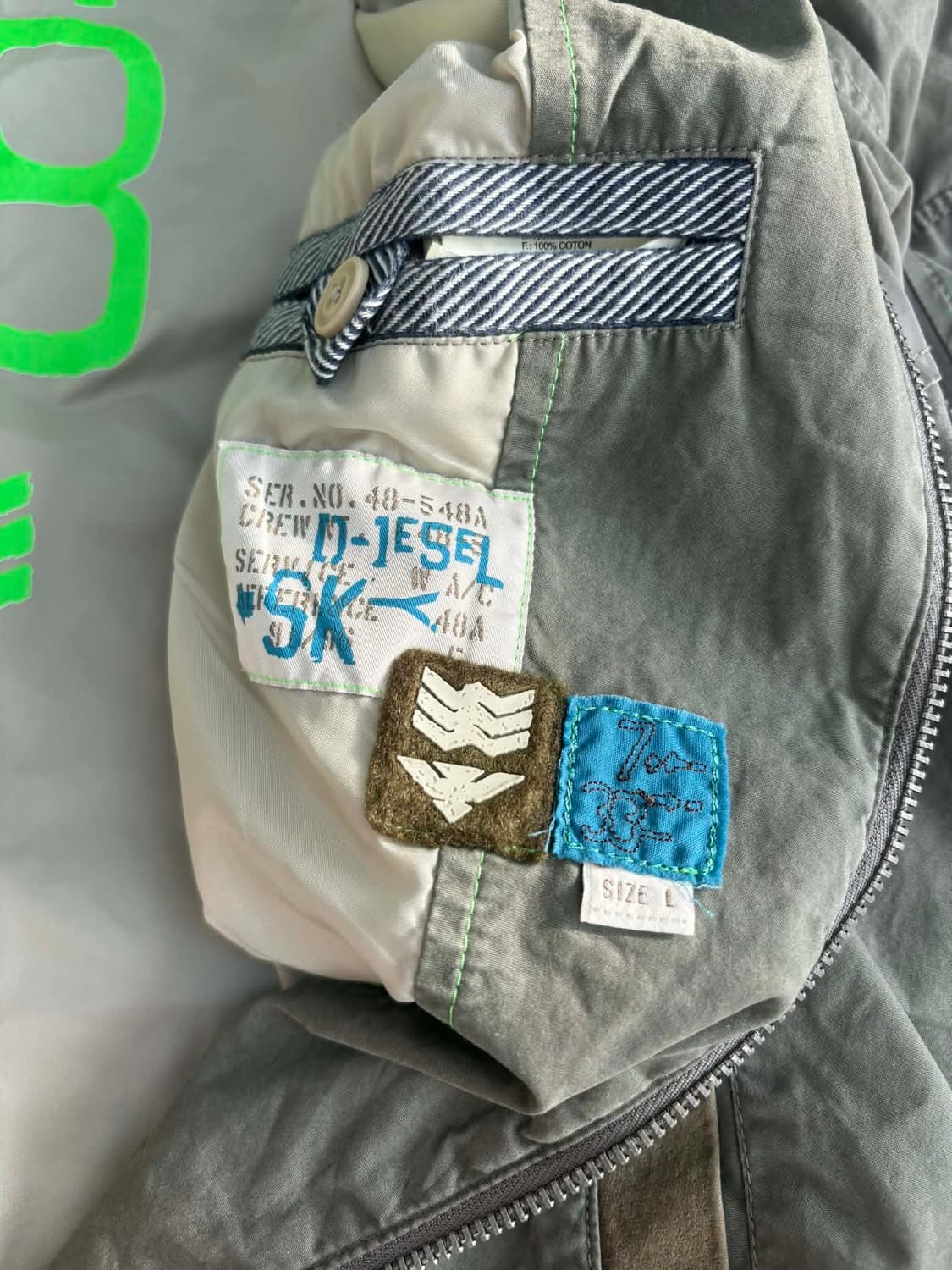 [L] 디젤 밀리터리 디테일 봄버 자켓 상품이미지5