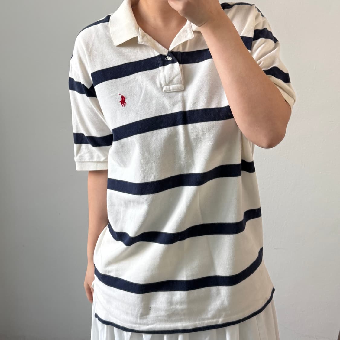 [L] 폴로 스트라이프 카라 반팔티 상품이미지1