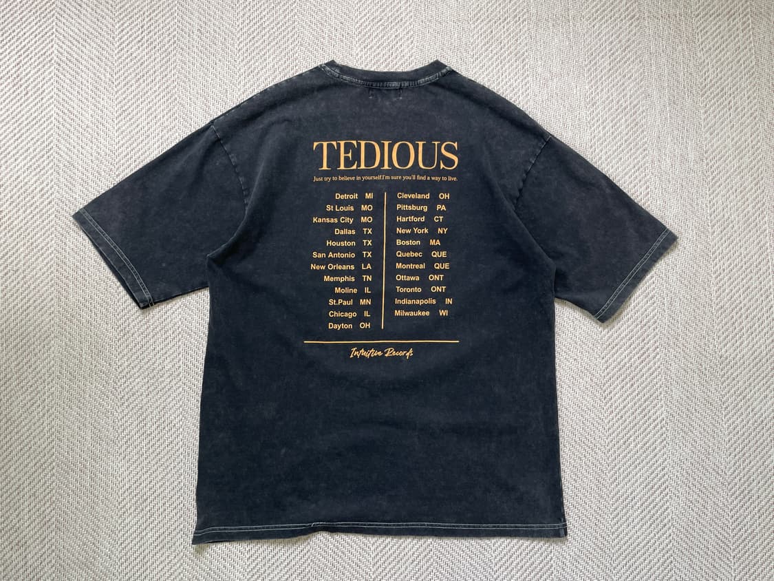 빈티지 TEDIOUS 투어 밴드 반팔티셔츠  J04337 상품이미지1
