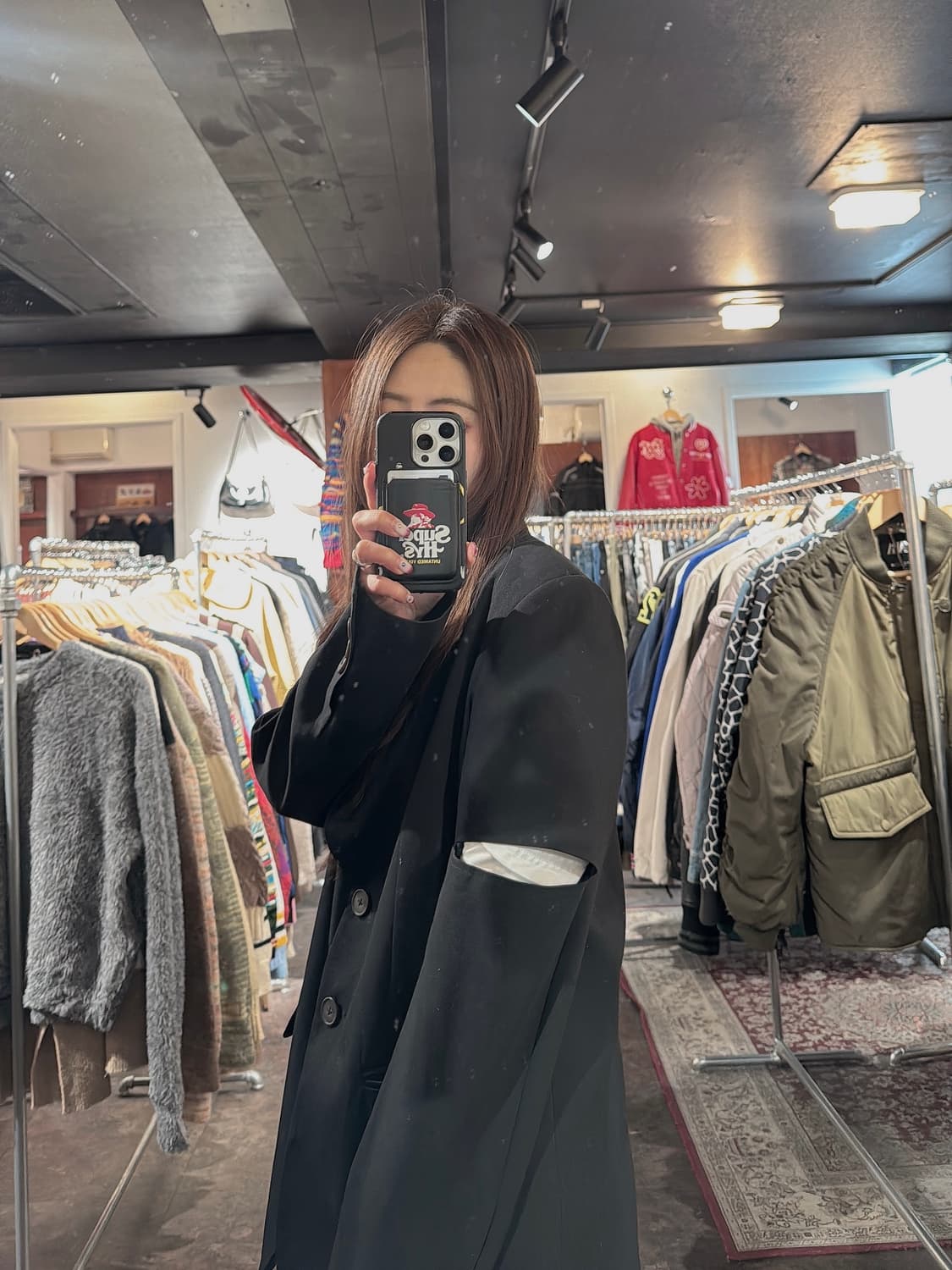 오아이오아이 oi oi COLLECTION 블랙 컷팅 블레이저 자켓 F 상품이미지8