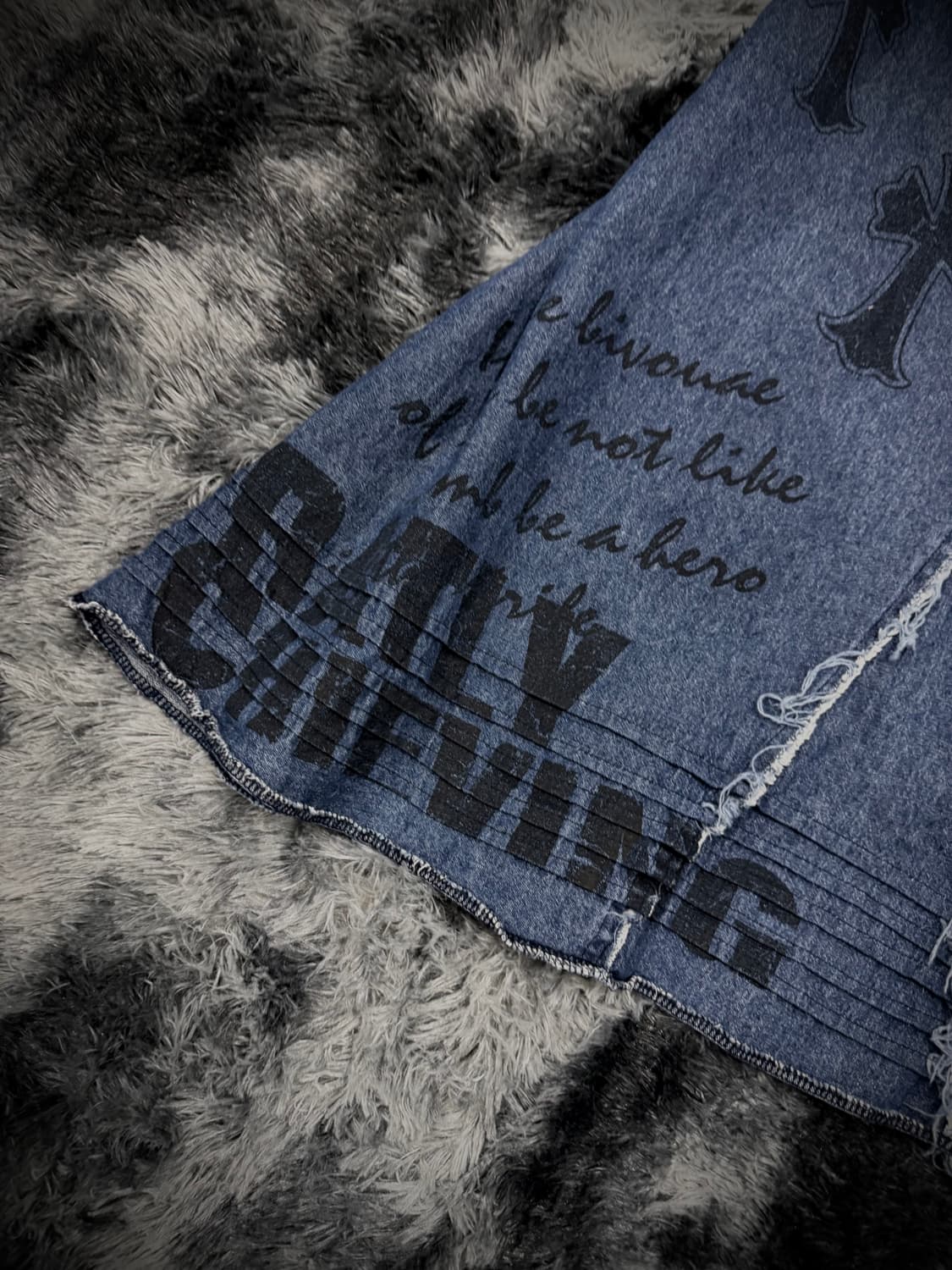 M.K.R 스컬 그래픽 데님 롱스커트 상품이미지3