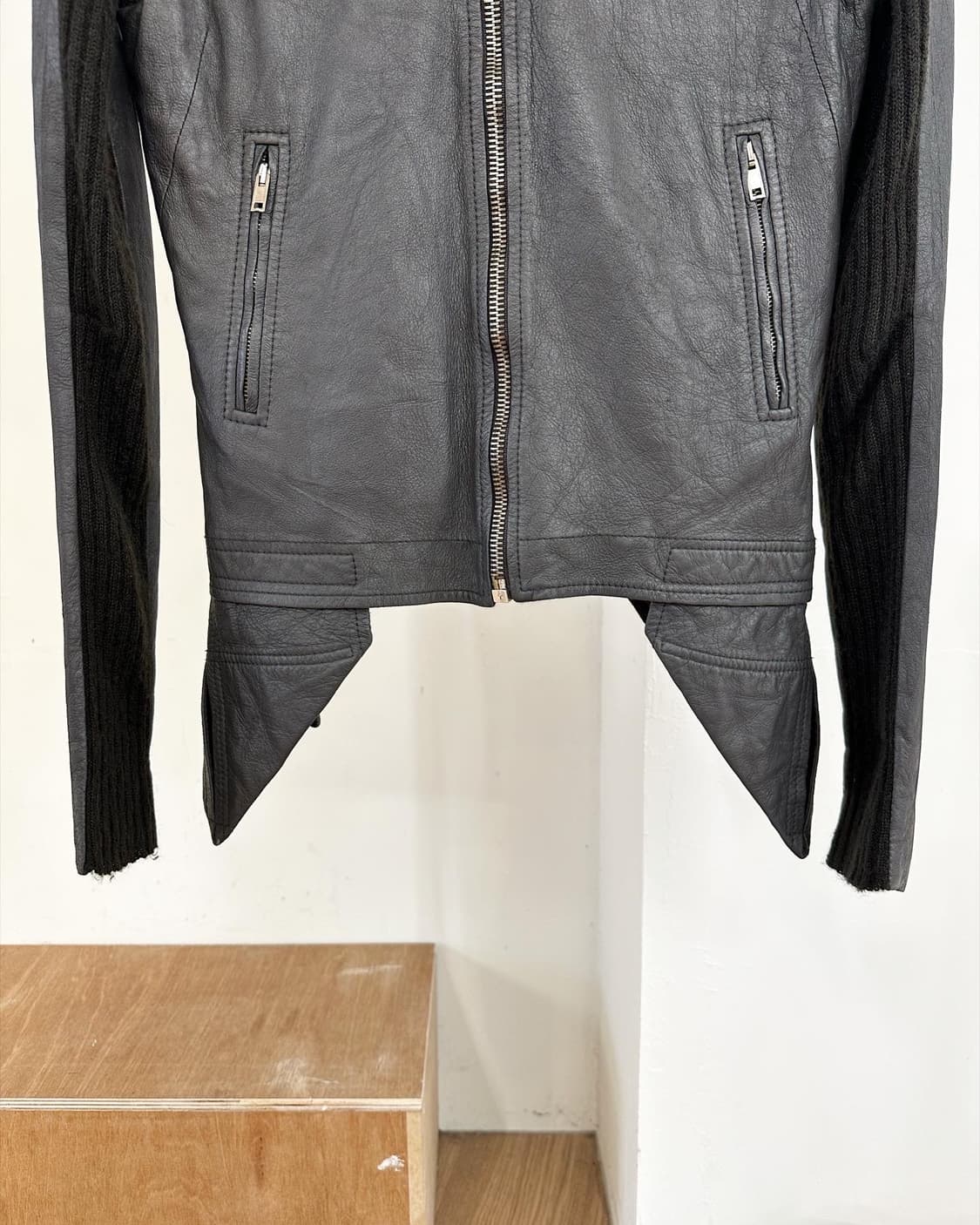 릭 오웬스 블랙 쉽스킨 레더 자켓  상품이미지5