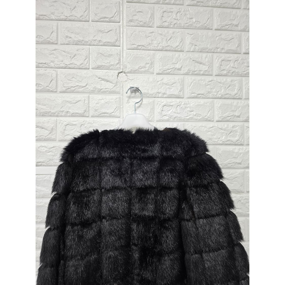 택포// M 블랙 페이크 퍼 코트 상품이미지3