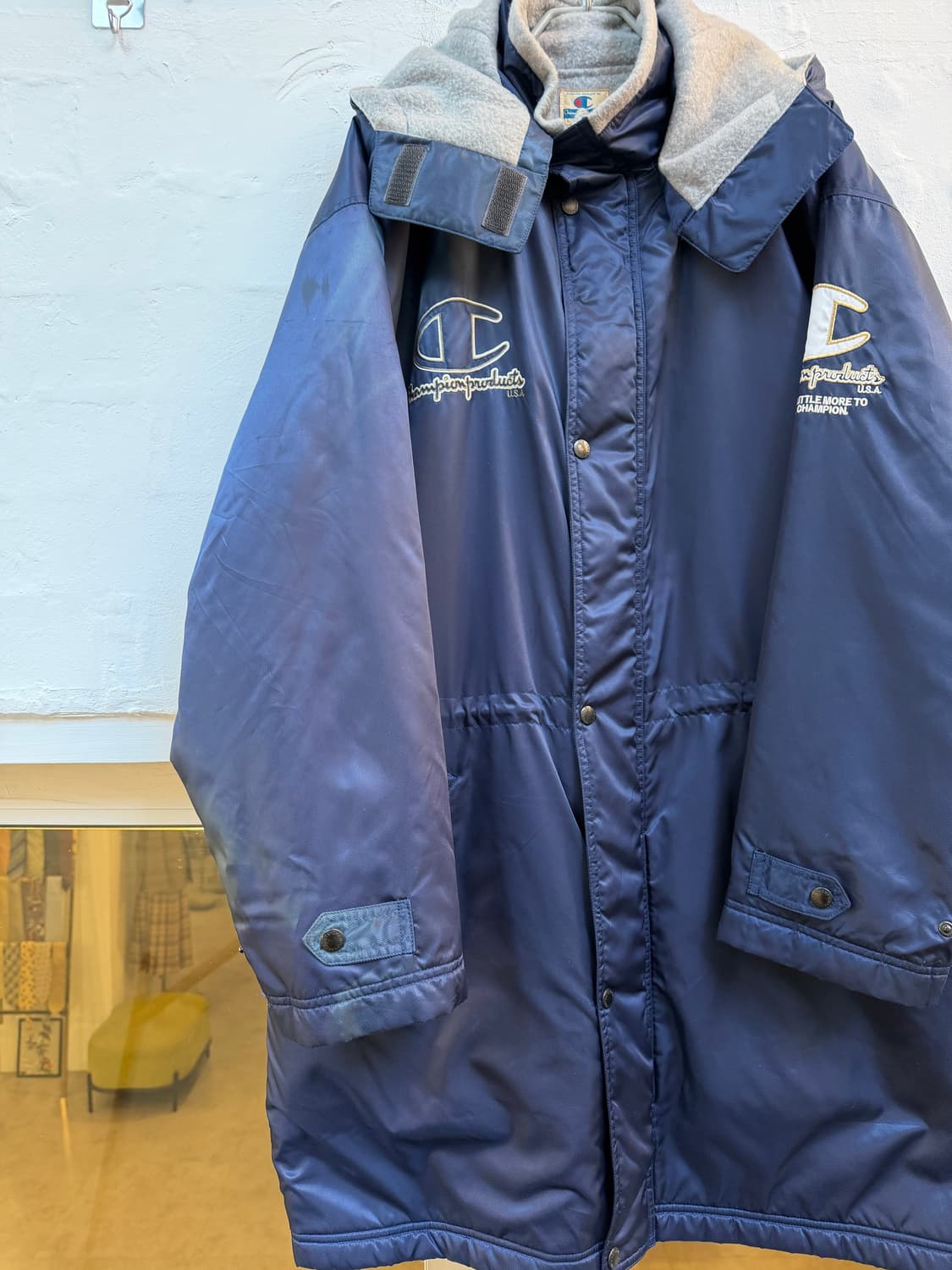 Champion 빅로고 코치 코트 돕바 네이비 L 상품이미지4